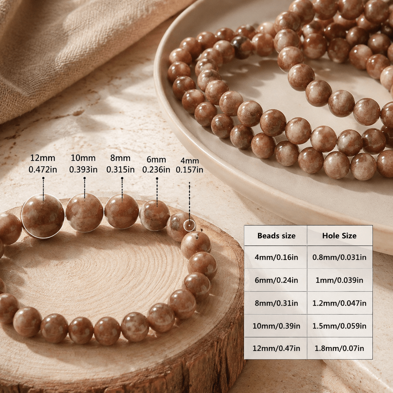 Brown Chalcedony Round Beads for Jewelry Making